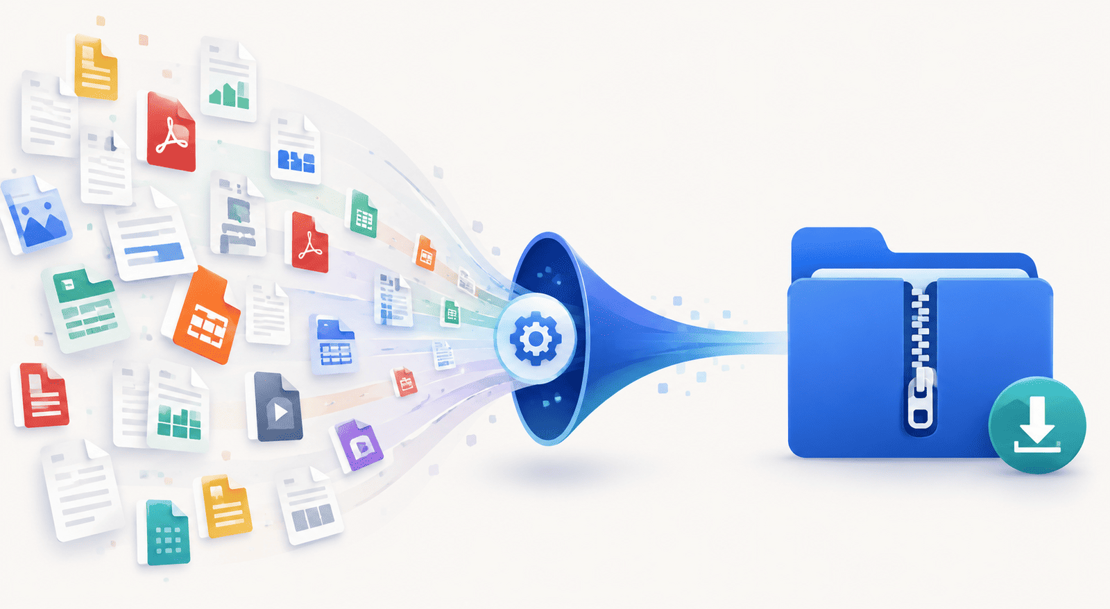 Multiple files being processed together and downloaded as a single zip