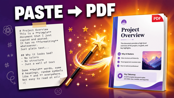 Pasting text and converting it into a styled, downloadable PDF document