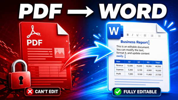 Converting a PDF document into an editable Word DOCX file with formatting preserved