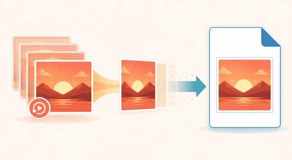 A GIF image being converted into a PDF page