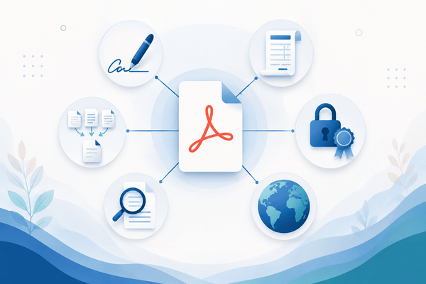 PDFs used across common business tasks like contracts, invoices, and signing